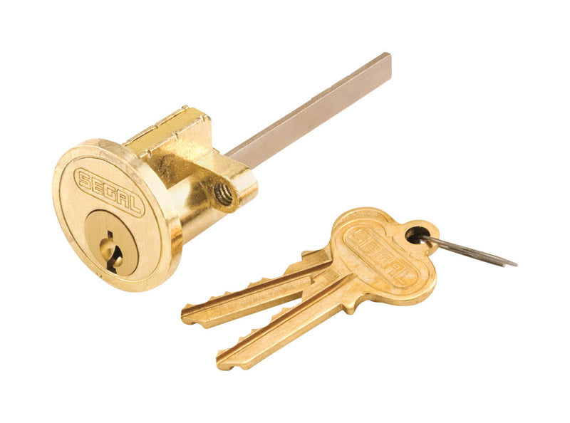 Prime-Line, Segal Brass-Plated Zinc Key Lock Cylinder Keyed Differently